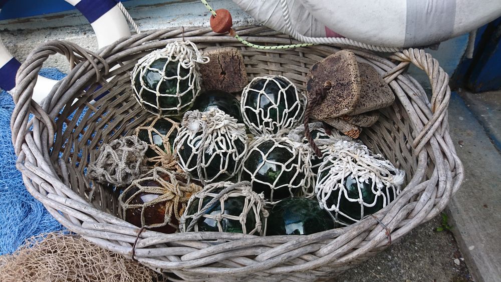 Lot d&eacute;coration marine boules de chalut en verre Décoration