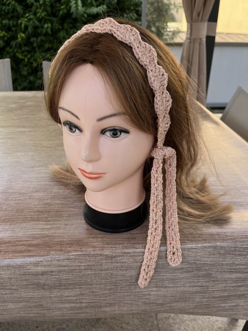 Bandeau Serre t&ecirc;te Saumon paillettes 1m10 Vêtements