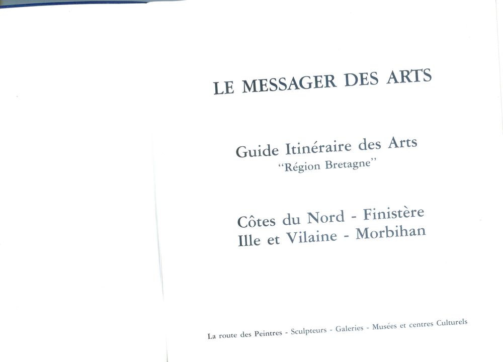Guide itin&eacute;raire des Arts - R&eacute;gion Bretagne Livres et BD