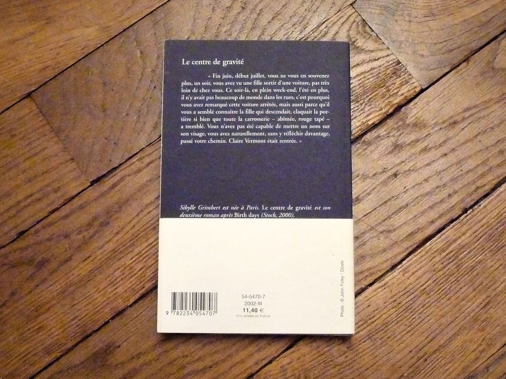 Le Centre de Gravit&eacute;- Sibylle Grimbert- Stock Livres et BD