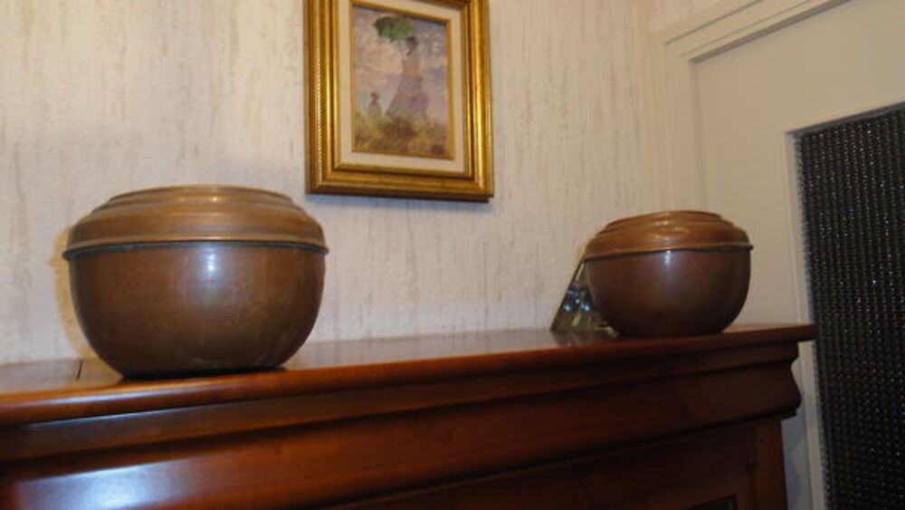 Paire de Caches pots cuivre 1900 Décoration