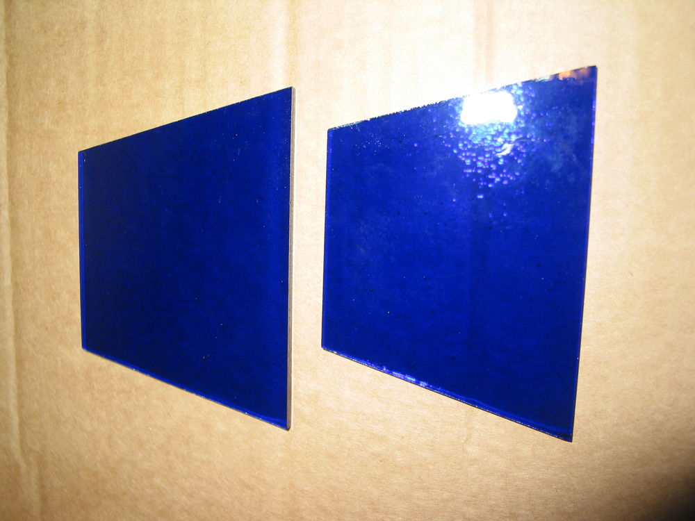 Jeux de 4 verres de lampe PIROUETT DE BUREAU vitrail bleu po Décoration