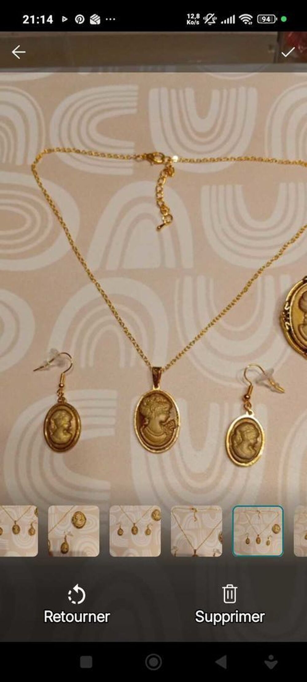 parure cam&eacute;e reine Victoria inoxydable hypoagergique neuve Bijoux et montres