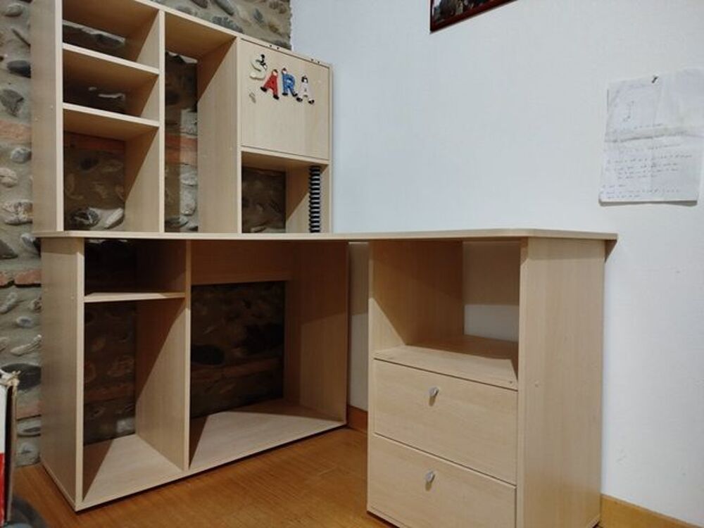 AV Bureau d'angle en bois clair Meubles