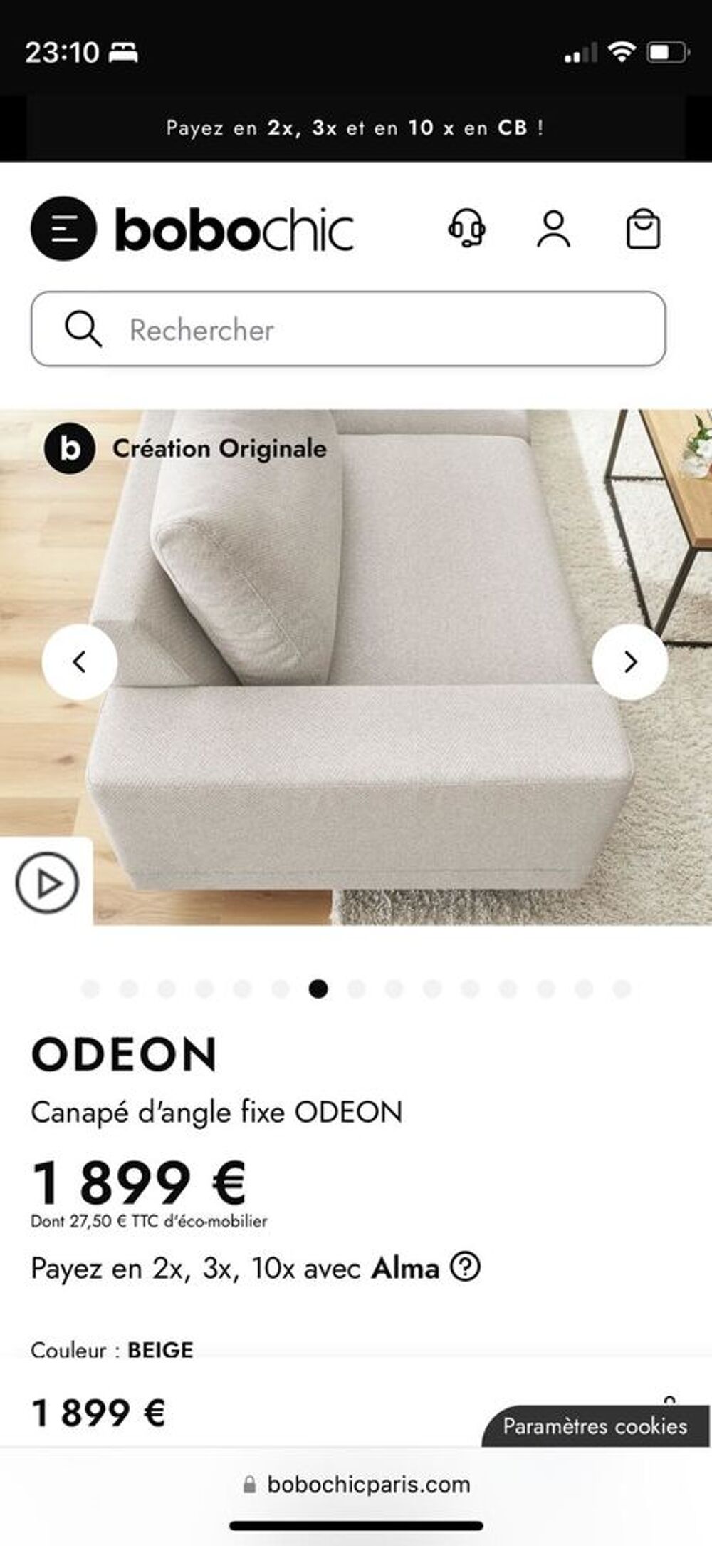CANAPE D'ANGLE GAUCHE DESIGN Meubles