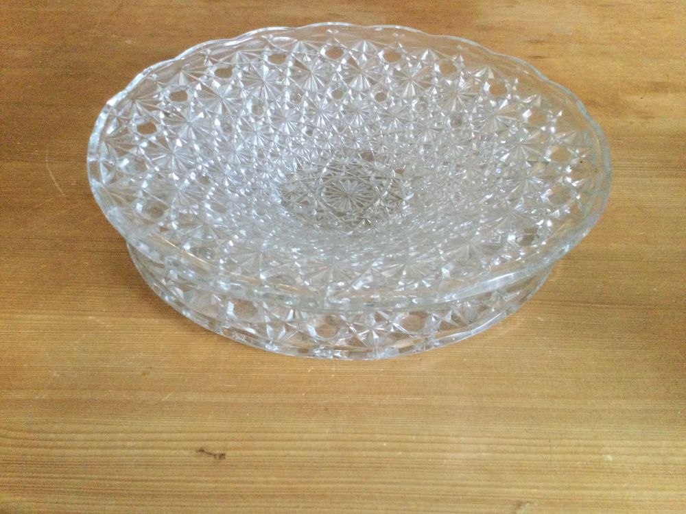 Coupe et plat en verre vintage Cuisine