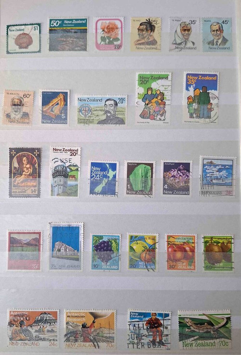 S&eacute;rie de timbres de collection de Nouvelle Z&eacute;lande 