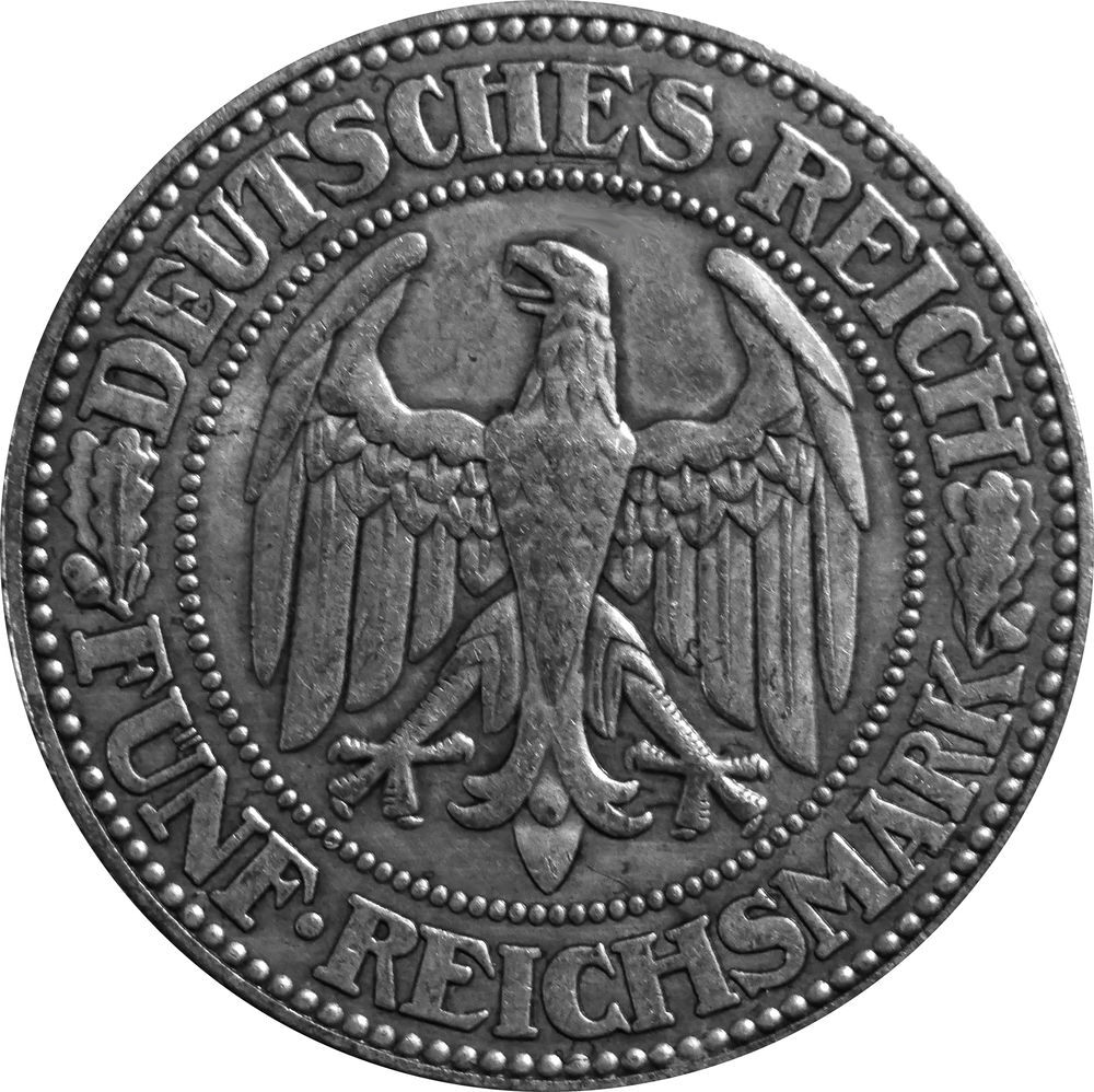 Monnaie allemande 5 Reichmark ; en argent (1927) Bijoux et montres