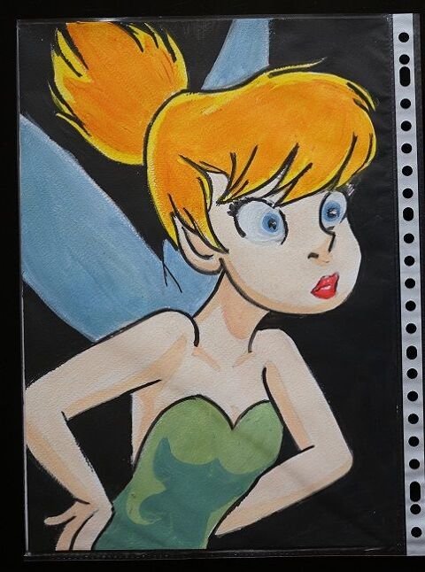 bl - peinture - clochette - peter pan - sur papier aquarelle 4 Foug�res (35)