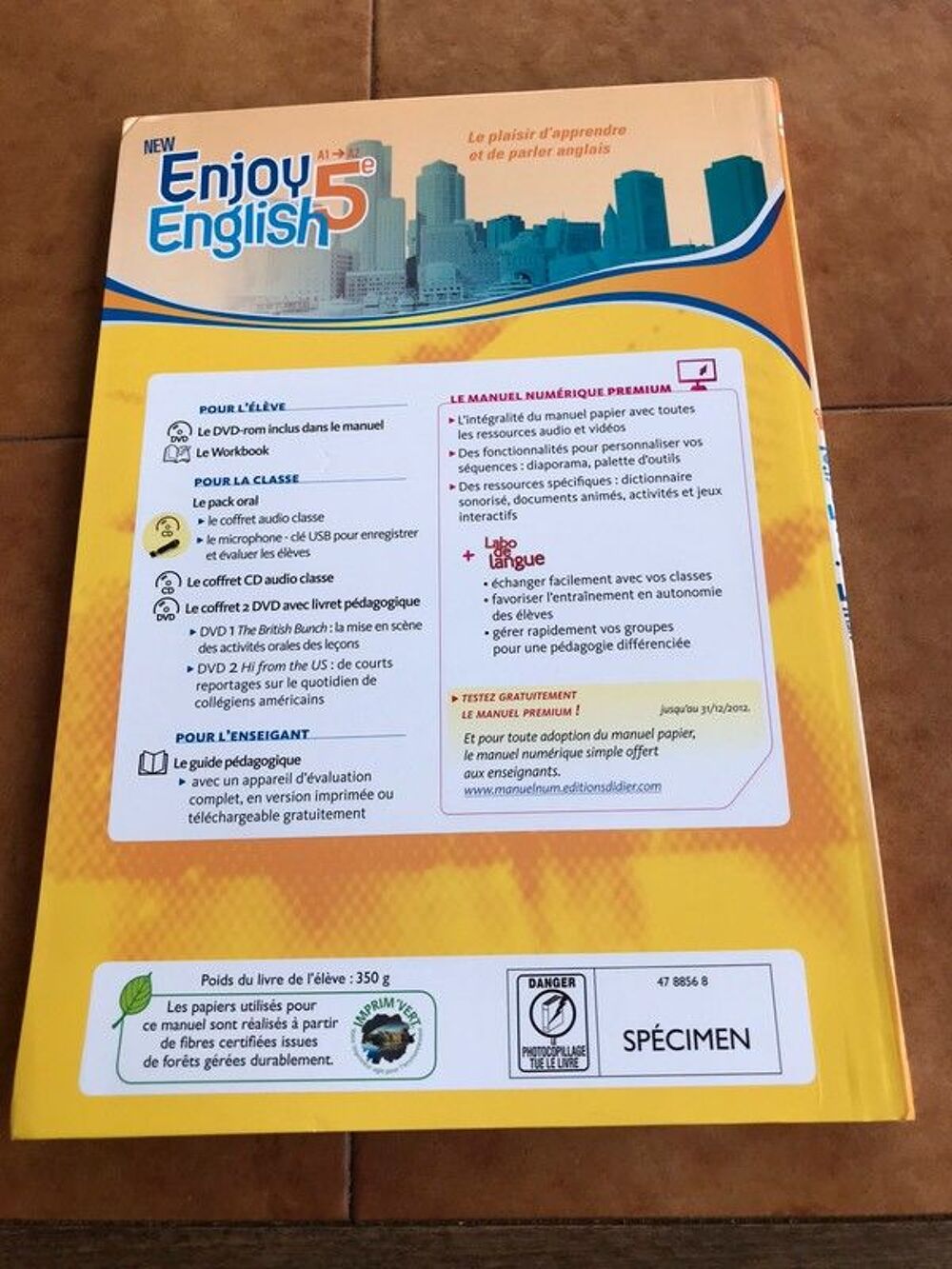 Livre d'anglais New Enjoy English 5&egrave;me
Livres et BD