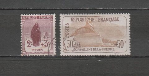 FRANCE N 148 & 153 = 2 TIMBRES NEUF* & OBLITERE  DE 1917   69 Le Coudray-Montceaux (91)