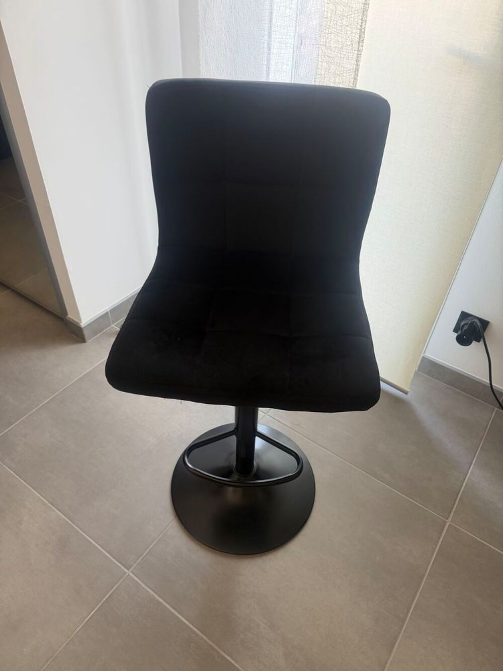 6 tabourets de bar velours noir Meubles