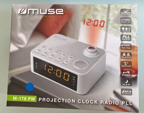 Muse M-178 PW Radio-réveil Heure Projetée Blanc Chilly-Mazarin (91)