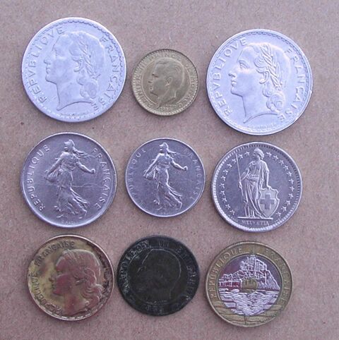 Lot de 9 pi�ces Francophones. 25 P�gomas (06)