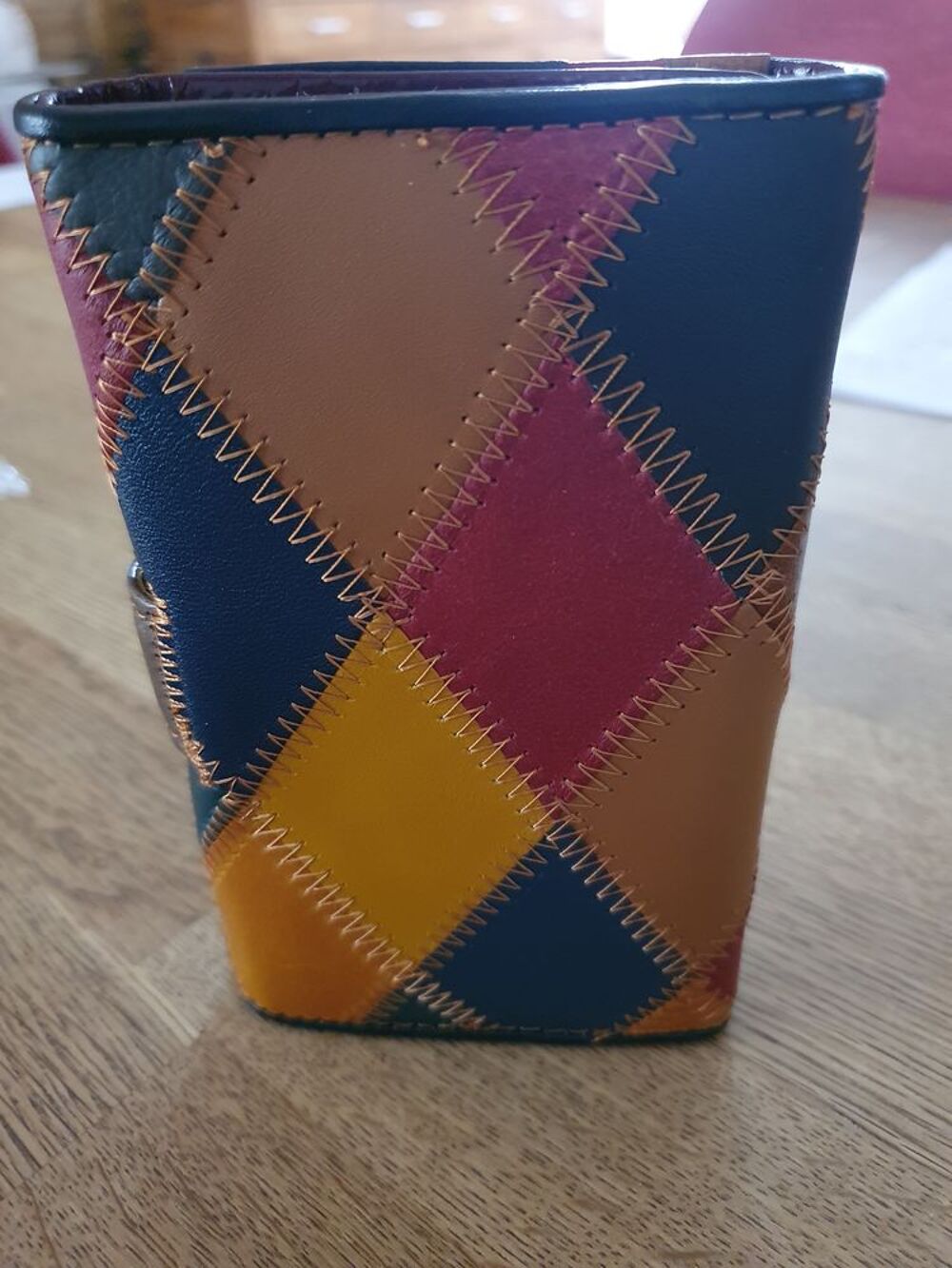 PORTEFEUILLE PORTEMONNAIE CUIR PATCHWORK NEUF Maroquinerie