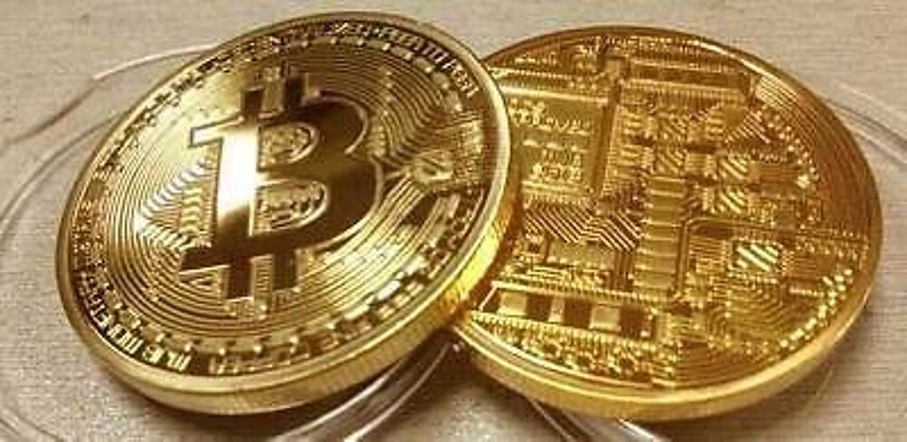 PIECE DE COLLECTION BITCOIN BTC. Plaqu&eacute; argent, 30 gr. 