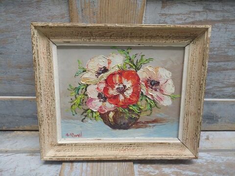 Tableau Nature Morte Fleurs Anémones Signé De Mervil  
Loches (37)