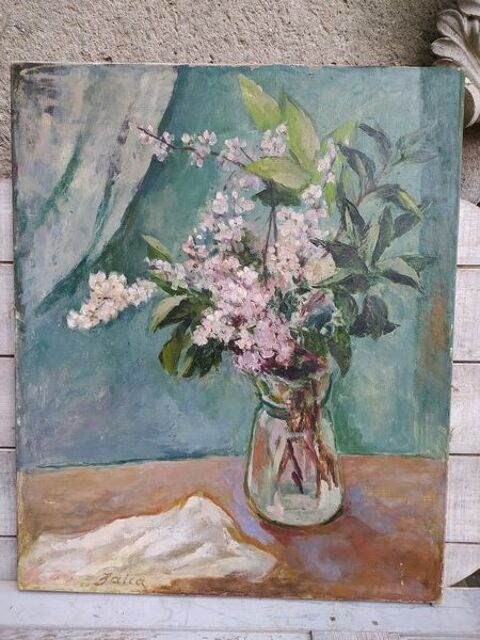 Tableau Bouquet de Fleurs Lila Signé Zaica 250 Loches (37)
