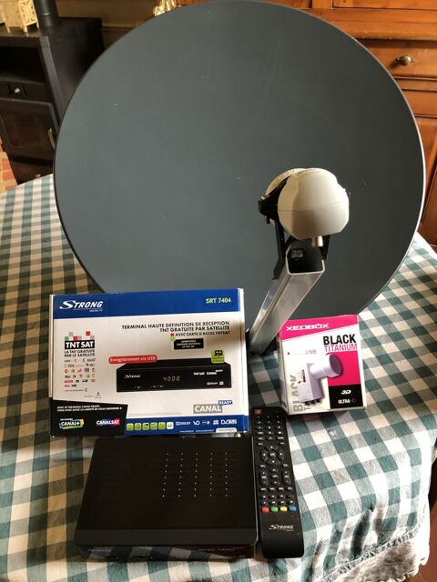 Parabole 60 cm aluminium + terminaux HD de réception STRONG 100 Serans (60)