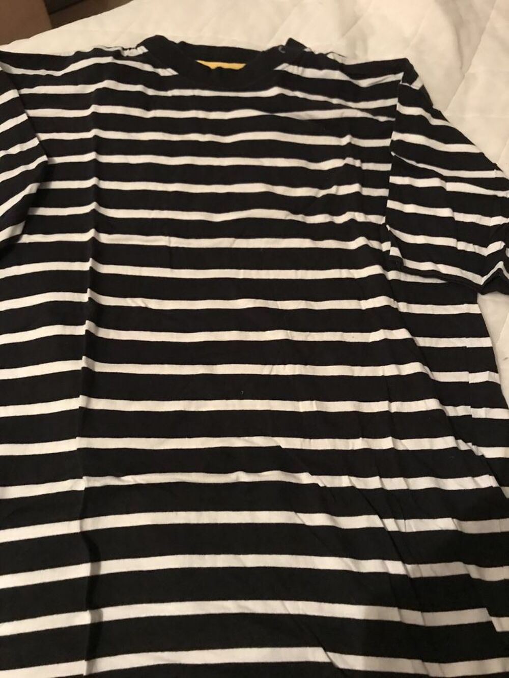 TEE SHIRT RAYE MARINE/BLANC T. 3 ou L 100% coton Vêtements