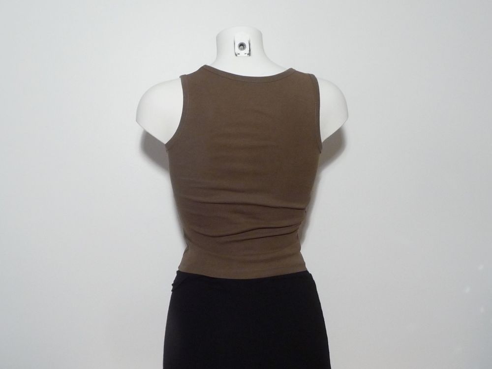 Double Top/ Tee Shirt Kaki et Jaune- Taille 34/36- PMK Basic Vêtements