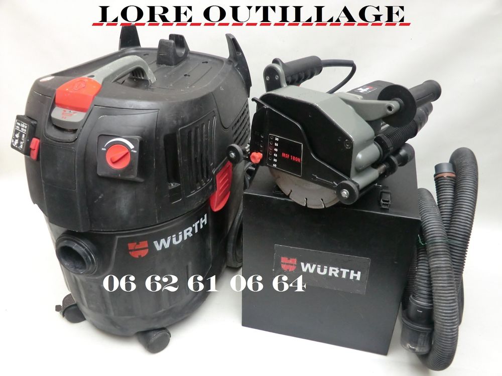 WURTH MSF 180N + ISS 35S / Rainureuse + Aspirateur Bricolage
