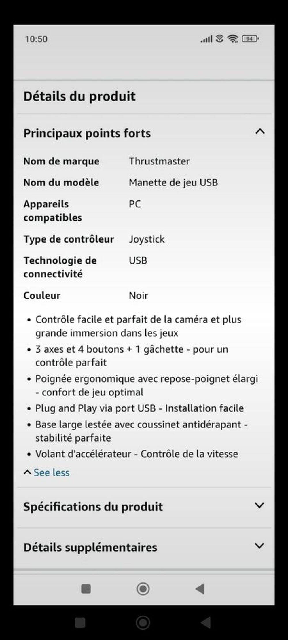 Manette simulation avion pour PC Consoles et jeux vidéos