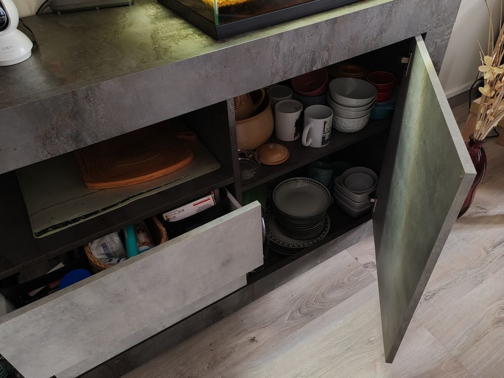 Buffet gris b&eacute;ton Meubles