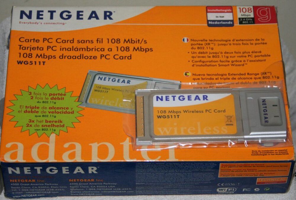 Carte PCMCIA Wifi WG511T (MIMO, RangeMax 108 Mbit/s) Matériel informatique