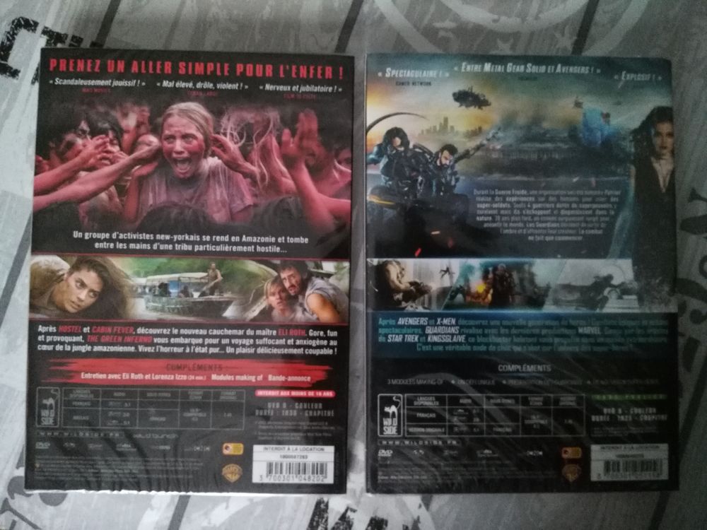 The Green Inferno et Guardians en DVD - NEUFS DVD et blu-ray