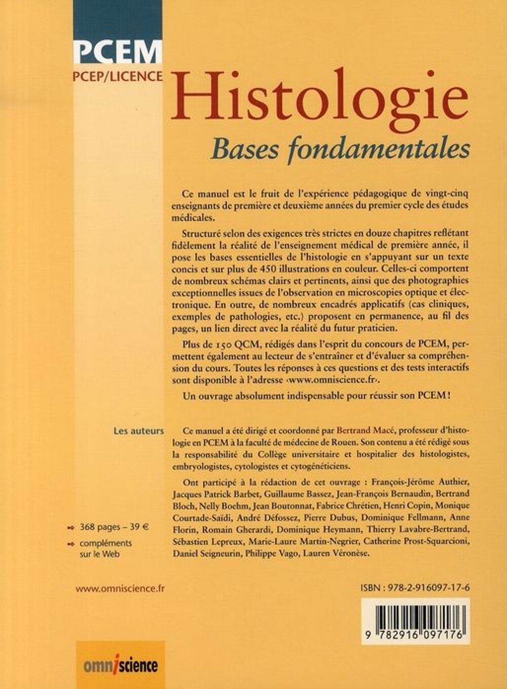 Histologie ; bases fondamentales ; premi&egrave;re ann&eacute;e sant&eacute; Livres et BD