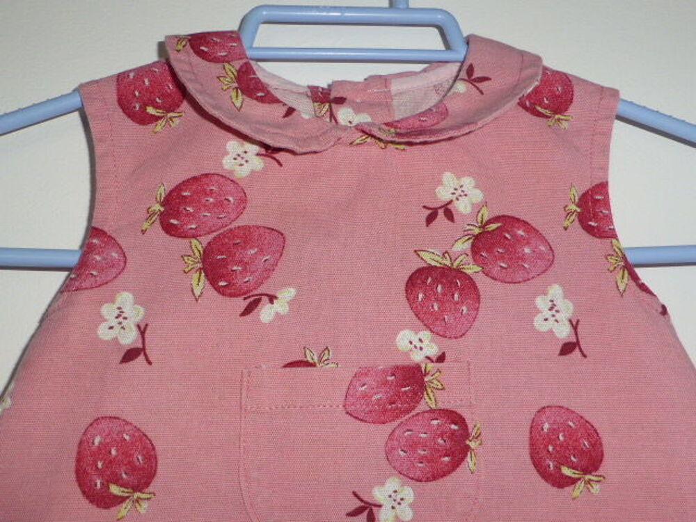 Les b&eacute;b&eacute;s de Floriane Robe &eacute;t&eacute; rose fraise 12 mois Vêtements enfants