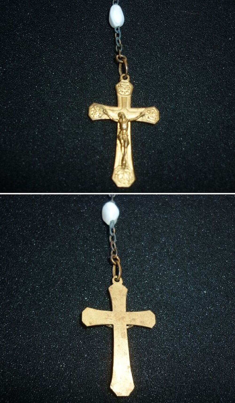 CHAPELET de premi&egrave;re COMMUNION vintage perles grains de riz Bijoux et montres