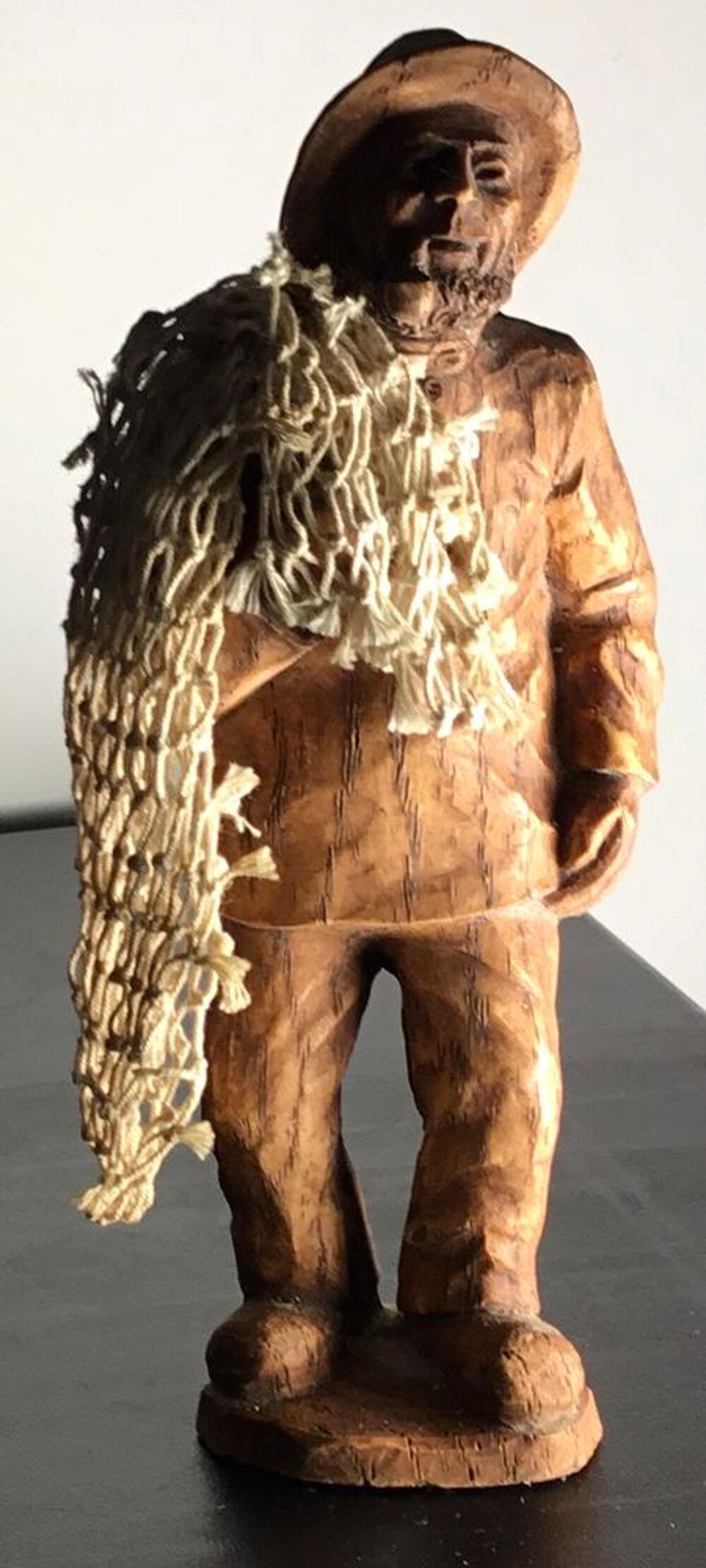 Figurine marin p&ecirc;cheur breton en bois Décoration