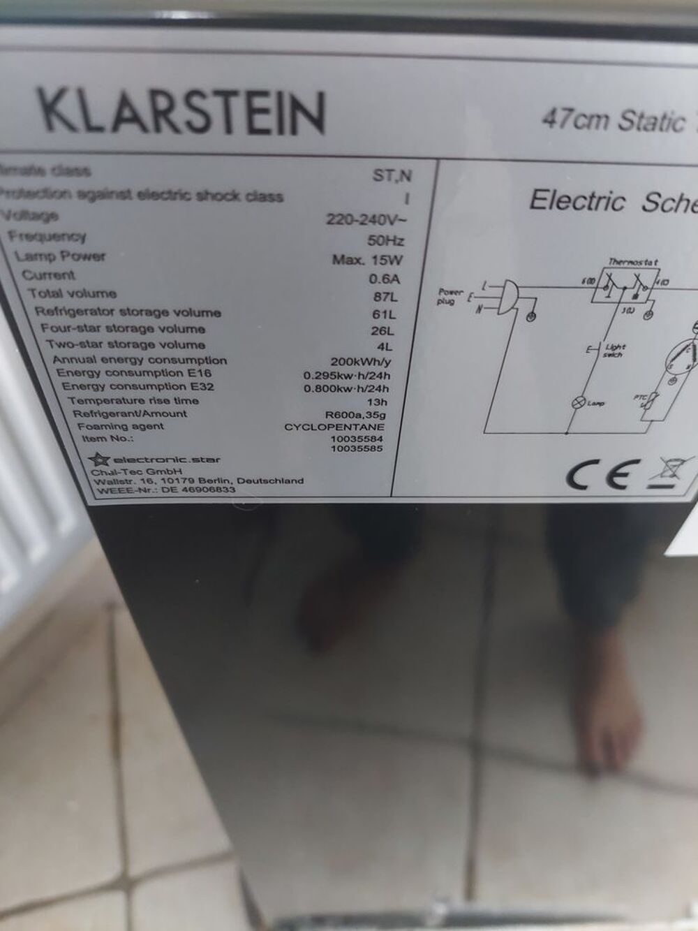 R&eacute;frig&eacute;rateur cong&eacute;lateur Electroménager