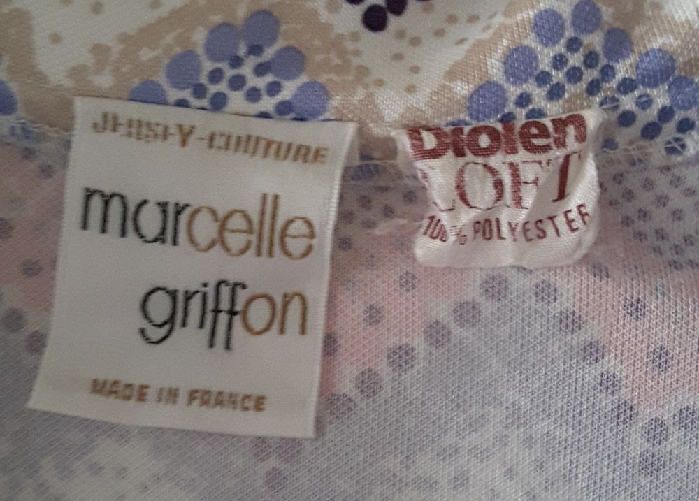 Robe imprim&eacute;e bleue rose sans manches - Marcelle Griffon - J Vêtements