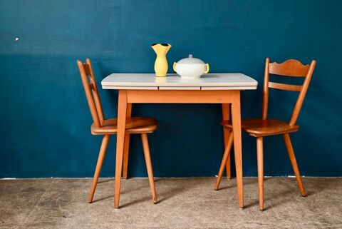 Table vintage pieds compas bistrot ancienne 270 Wintzenheim (68)