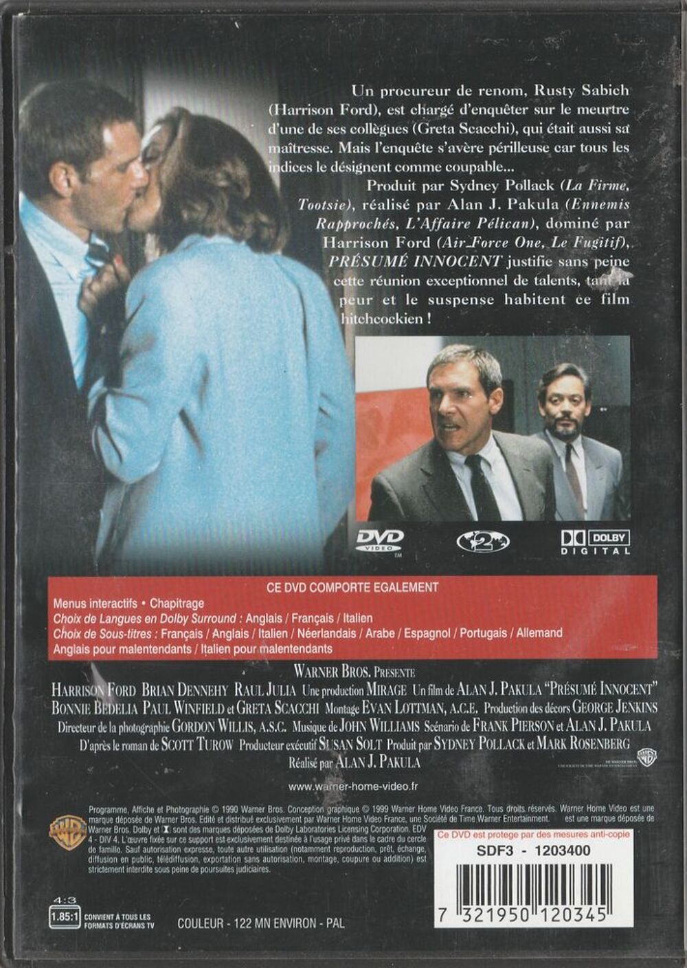 Pr&eacute;sum&eacute; Innocent DVD et blu-ray