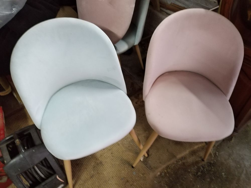  4 chaises fauteuil velour Meubles