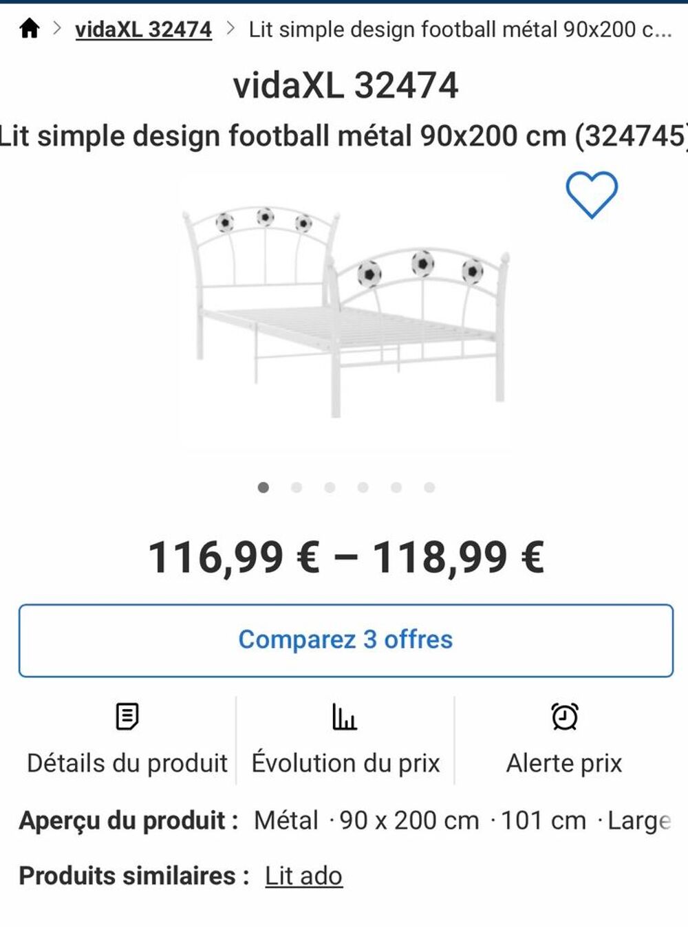 Lit gar&ccedil;on 1 place Mobilier enfants