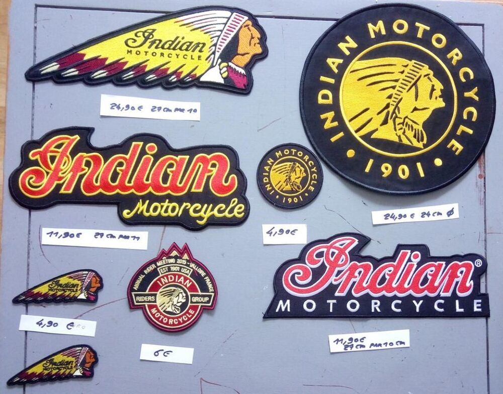 Ecusson patch indian motorcycles grand modeles et petits 