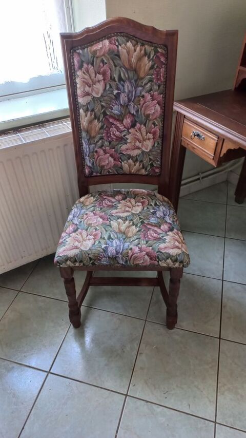 Chaises chne / tissu salle    manger 80 Mathaux (10)