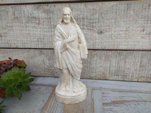 Ancienne Statue Christ J�sus Saint Porcelaine Blanche  79 Loches (37)