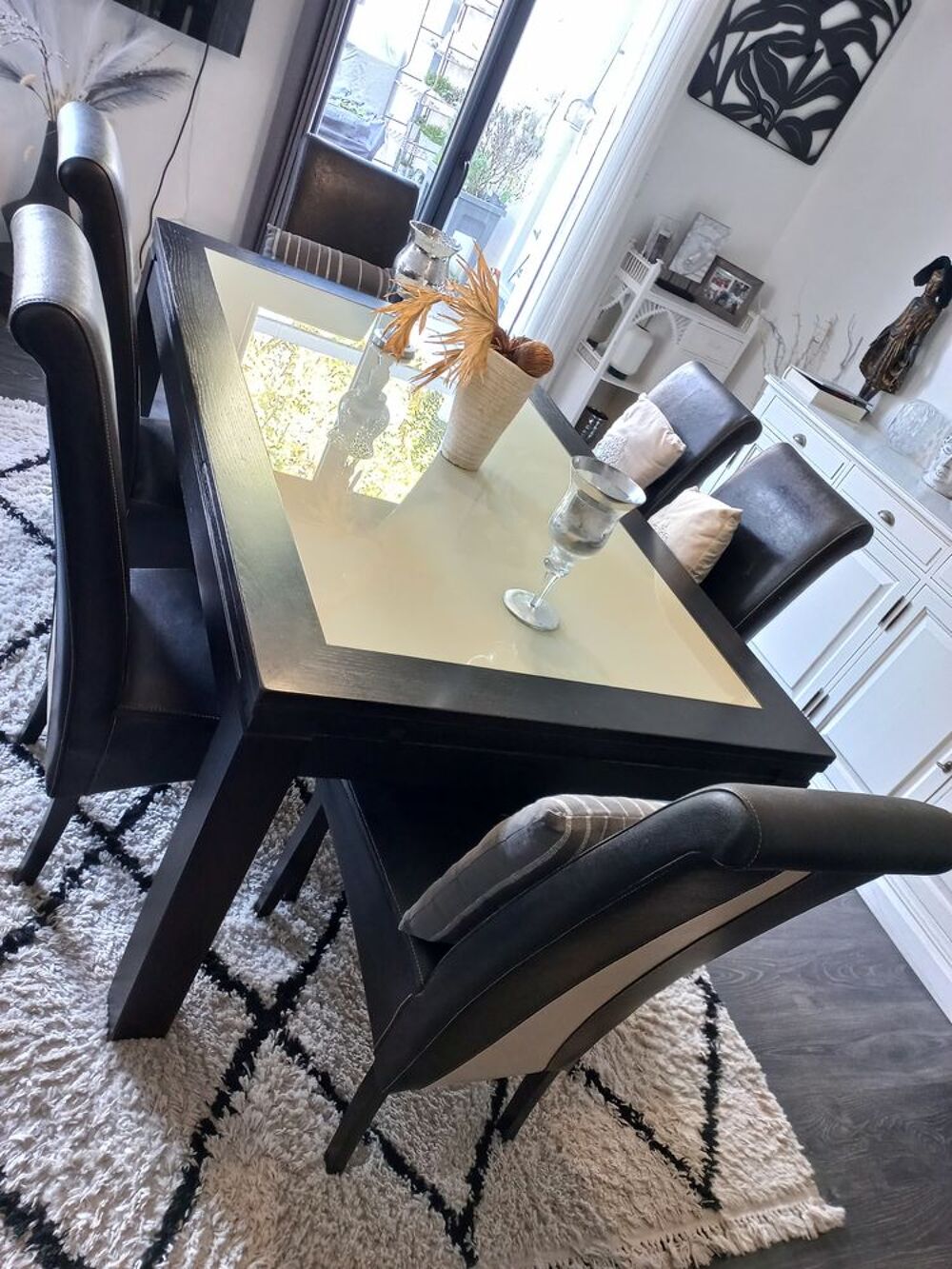 TABLE SALLE A MANGER EN WENGE (NOIR), LIVRAISON GRATUITE D�coration