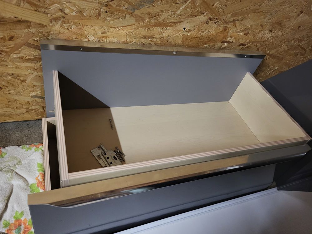 Meuble bains 80 cm gris laqu&eacute; neuf + vasque et mitigeur Meubles