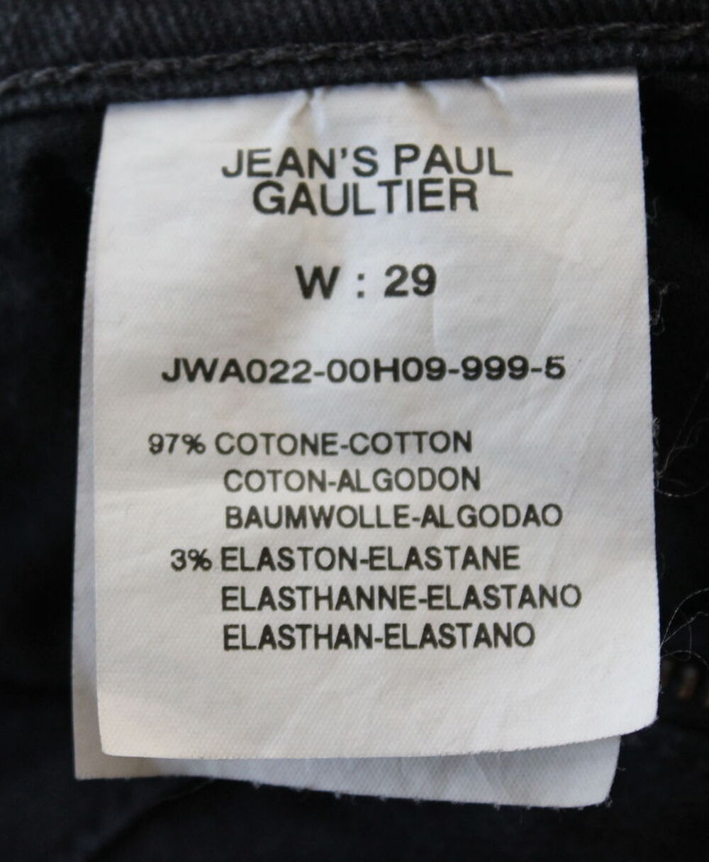 Pantalon jean noir JEAN PAUL GAULTIER T.29 Vêtements