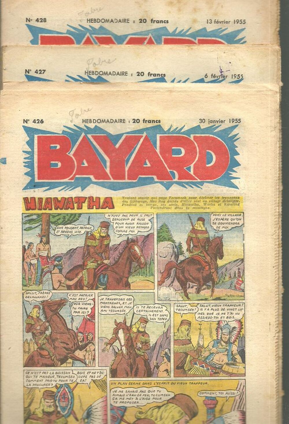BAYARD HIAWATHA, une histoire d'indiens 20 Num&eacute;ros du 411 au 433 Livres et BD