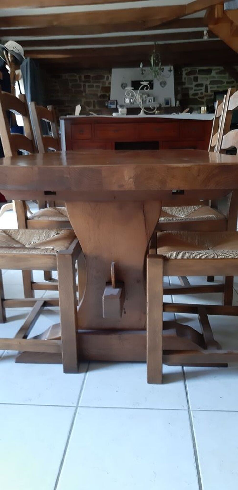 table monast&egrave;re avec 6 chaises en ch&ecirc;ne Meubles