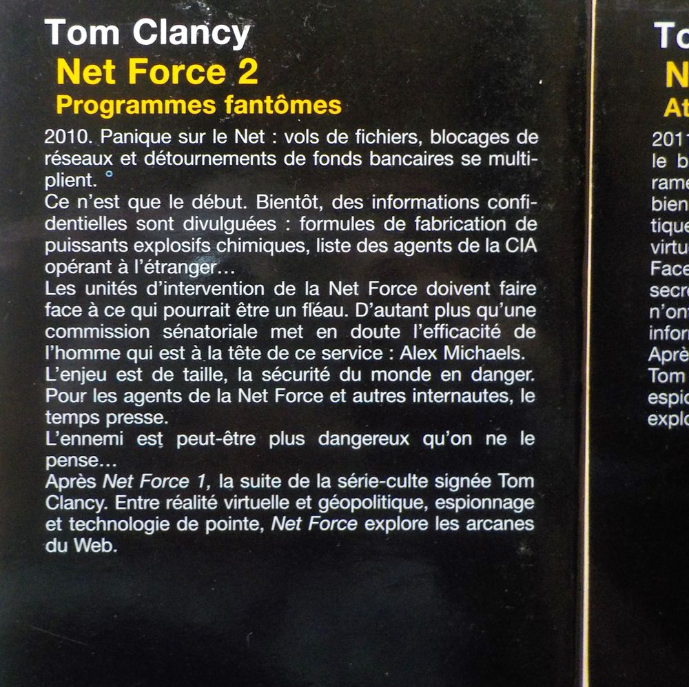 NET FORCE 2 et NET FORCE 3 de Tom CLANCY Ed. Livre de Poche Livres et BD