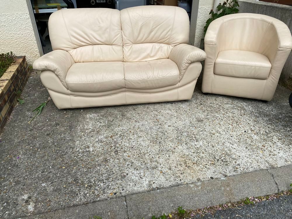 Ensemble salon blanc casse Meubles